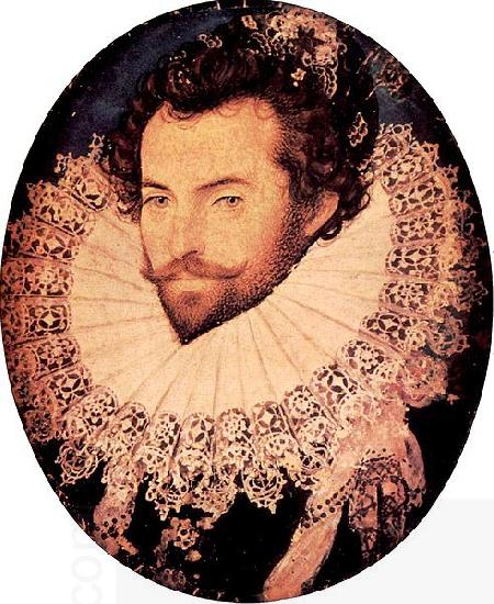 Nicholas Hilliard Portrait of Sir Walter Raleigh oil painting picture